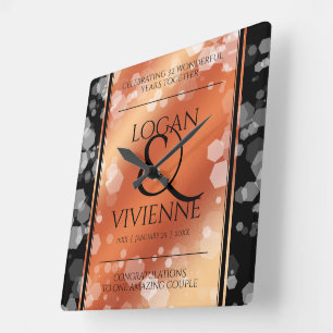 Elegant 8:e årsdagen för Bronze Bröllop Fyrkantig Klocka