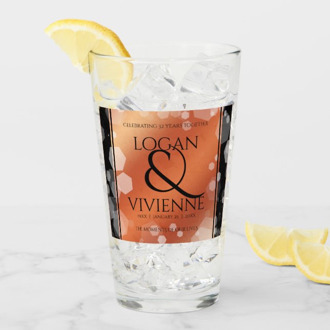 Elegant 8:e årsdagen för Bronze Bröllop Glaskopp (Framsida Ice)