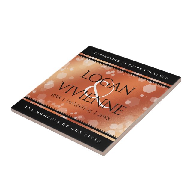 Elegant 8:e årsdagen för Bronze Bröllop Kakelplatta (Sidan)