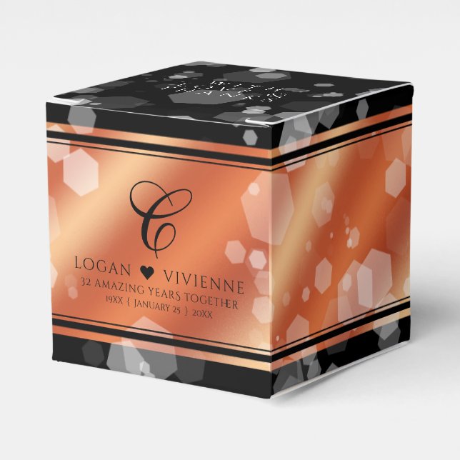 Elegant 8:e årsdagen för Bronze Bröllop Presentaskar (Framsidan Sidan)