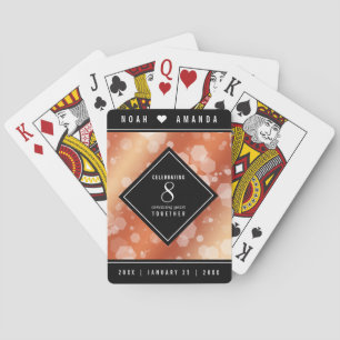 Elegant 8:e Bronze Bröllop-årsdagen Firande Casinokort