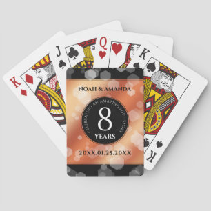 Elegant 8:e Bronze Bröllop-årsdagen Firande Casinokort