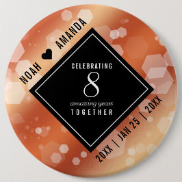 Elegant 8:e Bronze Bröllop-årsdagen Firande Knapp