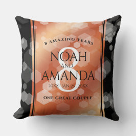 Elegant 8:e Bronze Bröllop-årsdagen Firande Kudde