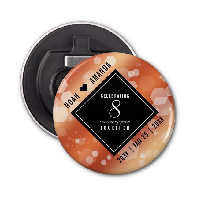 Elegant 8:e bronze Bröllop-årsdagen Flasköppnare (Framsidan)