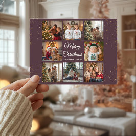 Elegant 8 Photo Christmas Card Helg Vykort