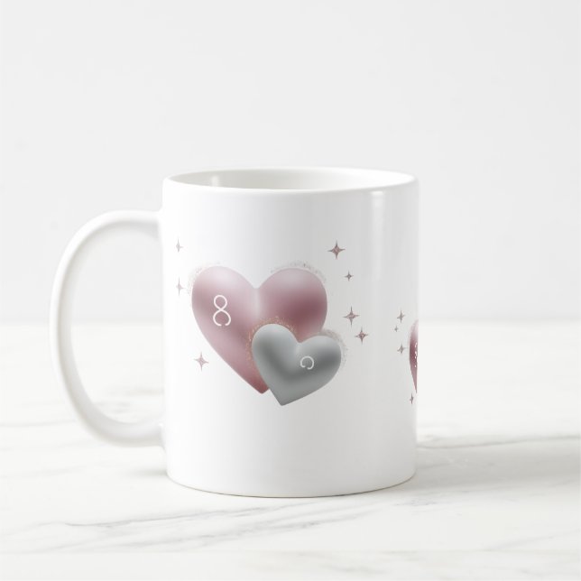 Elegant 8th Anniversary Big Little Hearts Classic  Kaffemugg (Vänster)