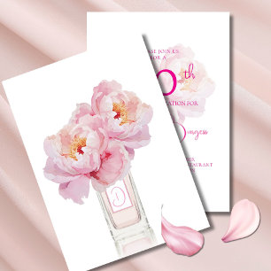 Elegant 90:e Blommigt för Rosa av födelsedag Vatte Inbjudningar