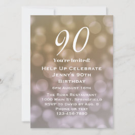 Elegant 90:e födelsedagsinbjudan till henne inbjudningar