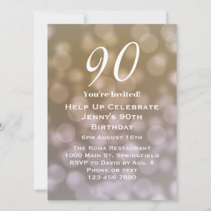 Elegant 90:e födelsedagsinbjudan till henne inbjudningar