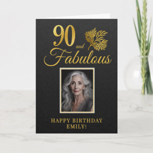 Elegant 90 och Fabulous Twigs 90-års födelsedagsfo Kort