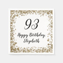 Elegant 93rd Birthday Napkins With Gold Sequins Pappersservett