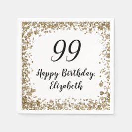 Elegant 99th Birthday Napkins With Gold Sequins Pappersservett