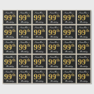 Elegant 99th födelsedag för Fauxguld + Presentpapper