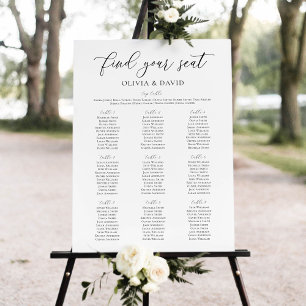 Elegant 9 Bord Hitta Din Plats Placeringsplan Poster