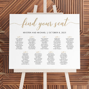 Elegant 9 Bord Hitta Din Plats Placeringsplan Poster
