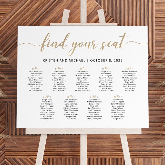 Elegant 9 Bord Hitta Din Plats Placeringsplan Poster (Skapare uppladdad)