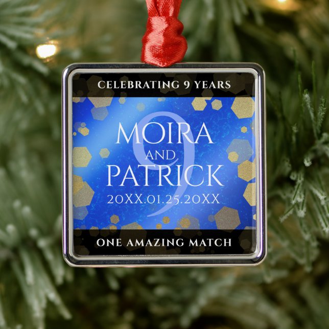 Elegant 9:e Lapis Lazuli Bröllop-årsdagen Julgransprydnad Metall (Träd)