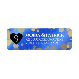 Elegant 9:e Lapis Lazuli Bröllop-årsdagen Returadress Etikett
