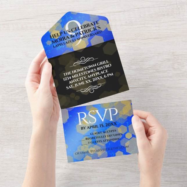 Elegant 9:e Lapis Lazuli bröllopsjubileum (Avrivbar del)