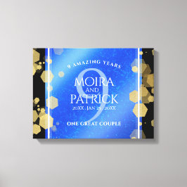Elegant 9:e Lapis Lazuli bröllopsjubileum Canvastryck