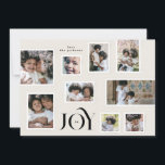 Elegant 9 Photo Collage Modern JOY Ram Julkort<br><div class="desc">Jul Helgdag Photo Collage Elegant Glatt Moments ____________________________ ***Denna design är en del av en julklapp för helgdag*** Fånga julhelgens magi med min Elegant Glatta Moments jul - Helgdag Foto Collage Collection! Den här samlingen är designad för att på ett snyggt sätt visa dina uppskattade minnen i en contemporary och...</div>