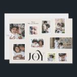 Elegant 9 Photo Collage Modern JOY Ram Julkort<br><div class="desc">Jul Helgdag Photo Collage Elegant Glatt Moments ____________________________ ***Denna design är en del av en julklapp för helgdag*** Fånga julhelgens magi med min Elegant Glatta Moments jul - Helgdag Foto Collage Collection! Den här samlingen är designad för att på ett snyggt sätt visa dina uppskattade minnen i en contemporary och...</div>