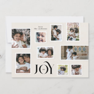 Elegant 9 Photo Collage Modern JOY Ram Julkort