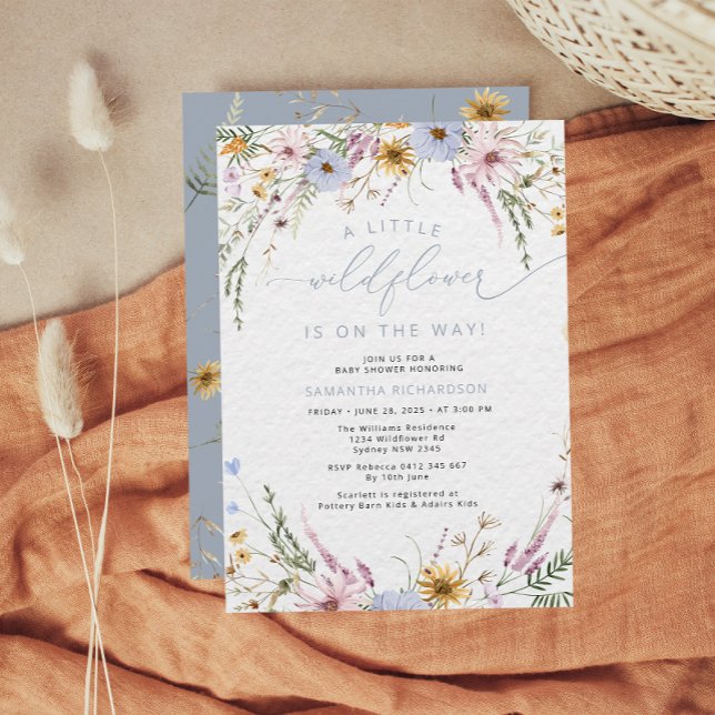 Elegant A Little Wildblomma Baby Shower Inbjudningar (Skapare uppladdad)