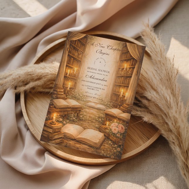 Elegant A New Chapter Bridal Shower Inbjudningar (Skapare uppladdad)