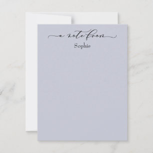 Elegant "A Note from" (Anteckning från) - enkel Du Anteckningskort
