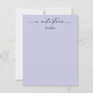 Elegant "A Note from" (en anteckning från) enkel l Anteckningskort