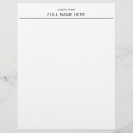 Elegant A Note From You Personalized Letterhead Brevhuvud