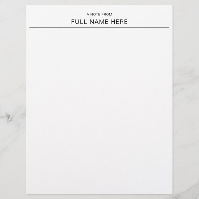 Elegant A Note From You Personalized Letterhead Brevhuvud (Framsida)