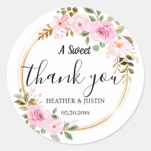 Elegant A Sweet Tack Wedding Favor Runt Klistermärke