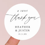 Elegant A Sweet Tack Wedding Favor Runt Klistermärke<br><div class="desc">Elegant A Sweet Tack Wedor Favor Stickers</div>