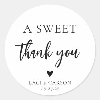Elegant A Sweet Tack Wedding Favor Runt Klistermärke