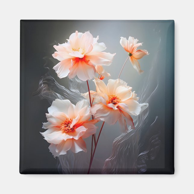 Elegant Abstract Blush Flower Misty Flow Magnet (Framsidan)