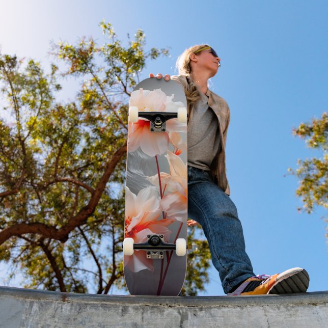 Elegant Abstract Blush Flower Misty Flow Mini Skateboard Bräda 18,5 Cm (Utomhus 1)