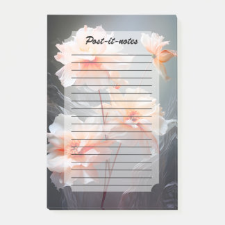 Elegant Abstract Blush Flower Misty Flow Post-it Block