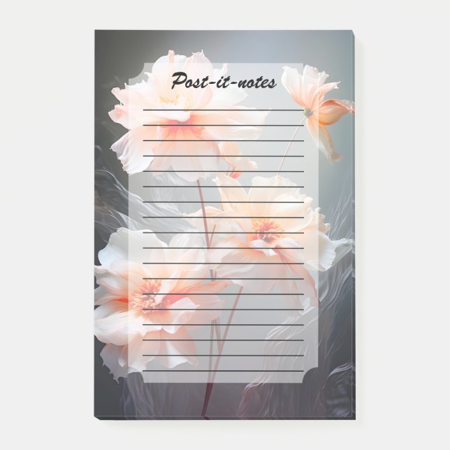 Elegant Abstract Blush Flower Misty Flow Post-it Block (Framsida)