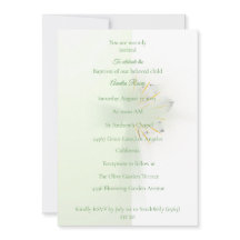 Elegant Abstract Floral Cross Baptism invitation 