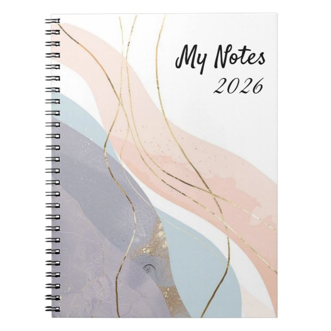 Elegant Abstract Gold Foil Professional Notebook Anteckningsbok (Framsidan)