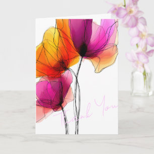 Elegant Abstrakt Akvarell Blommig Anpassad Kort