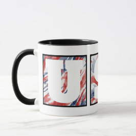 Elegant Abstrakt Akvarell "USA" Flagga Mugg