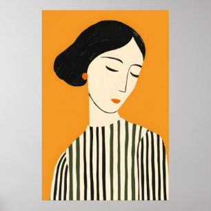 Elegant abstrakt ansiktskonsttryck - minimalistisk poster