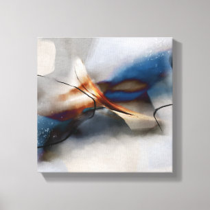 Elegant Abstrakt Art Blue Terracotta Painting kan Canvastryck