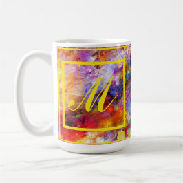 Elegant Abstrakt Art Monogram Kaffemugg