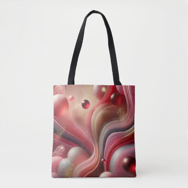 Elegant Abstrakt Art Tote Bag Tygkasse (Framsida)