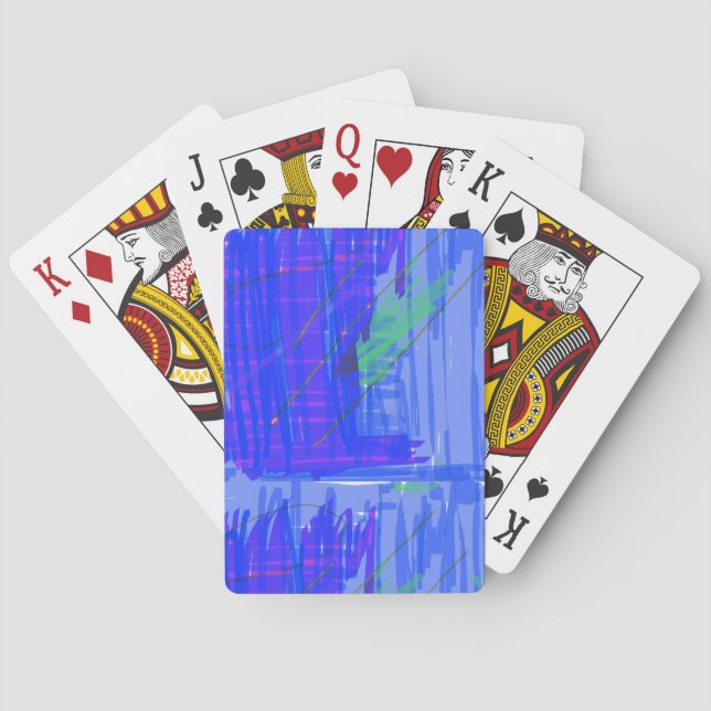 Elegant Abstrakt Blå Casinokort (Baksidan)